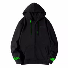 Women's Kpop Letter Hooded Zipper Jacket