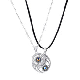 Sun and Moon Couple Projection Magnetic Necklace