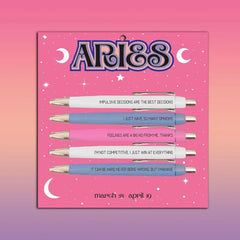5 Zodiac Themed Press Ballpoint Pen Set