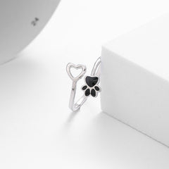 Exquisite Cat Paw Adjustable Ring