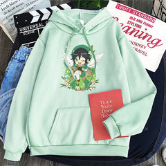 Unisex Game Venti Printed Casual Hoodie