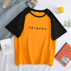 Lovely Friends Letter Pattern Crew Neck Short Sleeve T-Shirt