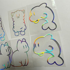 KPOP Cartoon Animal Laser Sticker