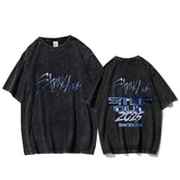 Casual KPOP Logo Washed T-shirt