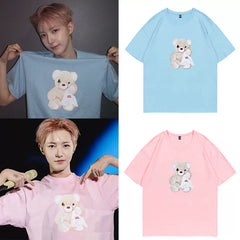 Renjun Same Men's and Women's Bear Print T-Shirt