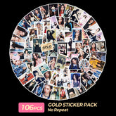 106pcs ITZY GOLD Sticker Pack