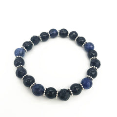 Kpop Fashion Black Agate Beaded Bracelet