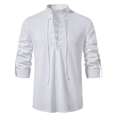 Men's Stand-up Collar Long-sleeved Shirt