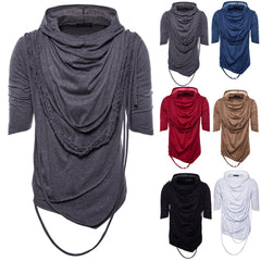 Trendy Men's Short-sleeved Hooded T-shirt