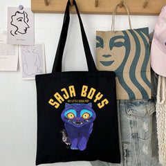 KPDH Logo Print Canvas Zipper Tote Bag