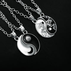 Tai Chi Sun and Moon Splicing Necklace