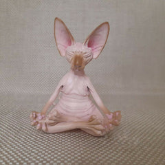 Hairless Meditation Cat Resin Ornaments