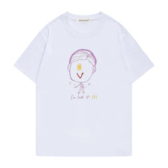 V Same Graffiti Cotton Short-sleeved T-shirt