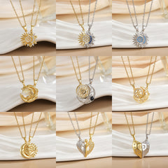 Versatile Magnetic Sun Moon Couple Necklace