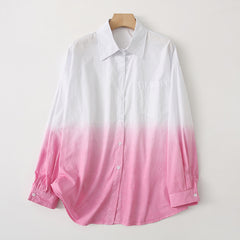 Chic Women's Gradient Loose Long Sleeve Shirt