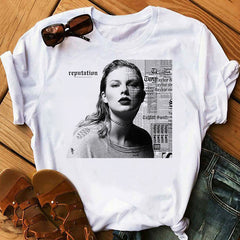 Women's Taylor Album Print Short Sleeve T-Shirt