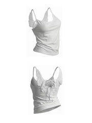 Angel Wing Back Tie-Up Tank Top