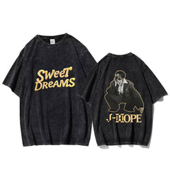 Kpop Sweet Dreams Print Washed T-shirt