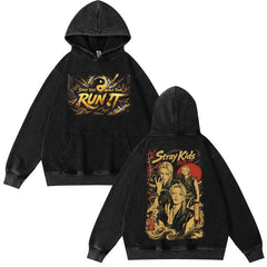 SKZ World Tour Run It Cotton Washed Hoodie Top