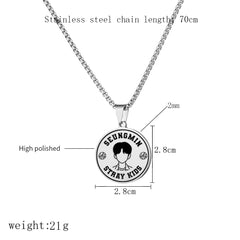 Chic Kpop Style Stainless Steel Tag Necklace
