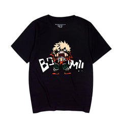 Anime Print Crew Neck Short Sleeve T-Shirt