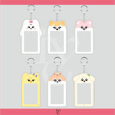 Cartoon PhotoCard Insert Keychain Storage Pendant
