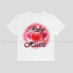 JENNIE Ruby Hearts Printed Short-sleeved T-shirt