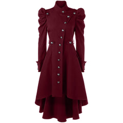 Retro Medieval Stand-up Collar Slim Long Coat