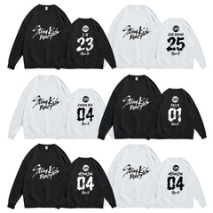 SKZ RUN IT Number Print Crew Neck Fleece Sweatshirt