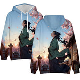 Girl's Anime 3d Printed Drawstring Hoodie