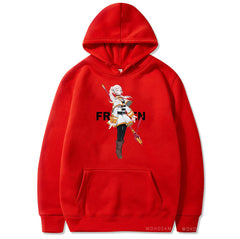 Casual Anime Printed Pullover Hoodie