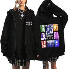 Daniela Lara Megan Graphic Printed Zipper Hoodie