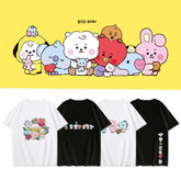 Cute Kpop Cartoon Printed Women's Loose T-shirt