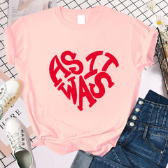 Casual Letter Print Loose Women's T-Shirt