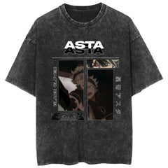 Casual Washed Anime Cotton T-Shirt