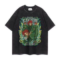 Retro Jojo Anime Short-sleeved Washed T-shirt