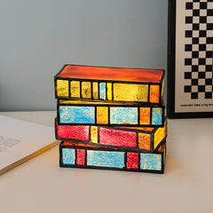 Stained Glass Stacked Books Lamp