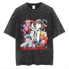 Retro Anime Washed Short Sleeve T-Shirt