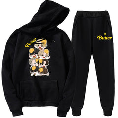 Lovely Kpop Cartoon Hoodie and Sweatpants Co-ords