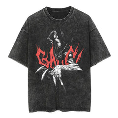 Vintage Anime Washed Loose Short Sleeve T-shirt