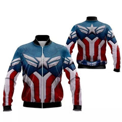 Men's Captain America Cosplay Zipper Jacket