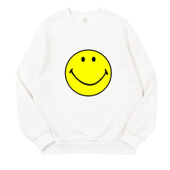 Men's and Women's Smily Face Print Pullover Sweatshirt