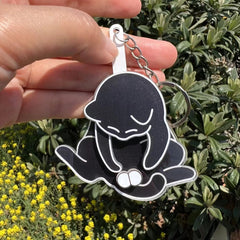 Funny Cat Spinning Balls Keychain