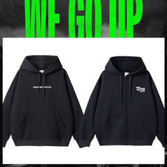 Unisex Kpop Letter Printed Hoodie Jacket