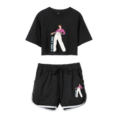 Casual Girls Print Cropped Top Shorts Co-ords