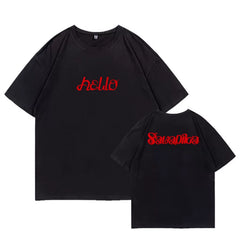 Lisa Hot Person At Work Print Crew Neck T-shirt