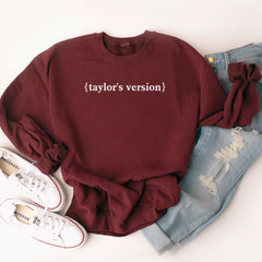 Taylor's Version Letter Casual Crew Neck Sweatshirt