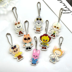 SKZ Acrylic Keychain Bead Chain Pendant