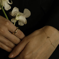 Silver Gold-plated Moon Star Bracelet