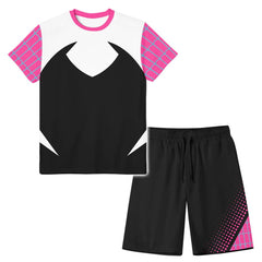 Unisex Spider Digital Print Short-sleeved Tee Shorts